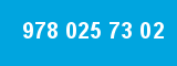 978 025 73 02 978 025 73 02